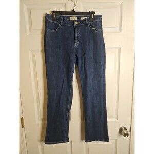 LOGO  Jeans by Lori Goldstein Womens Size 10 Boyfriend Med Dark Wash High Rise